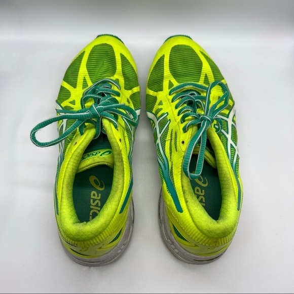 ASICS Gel DS Trainer 20 Neon Yellow & Green Running Sneakers - Picture 4 of 9